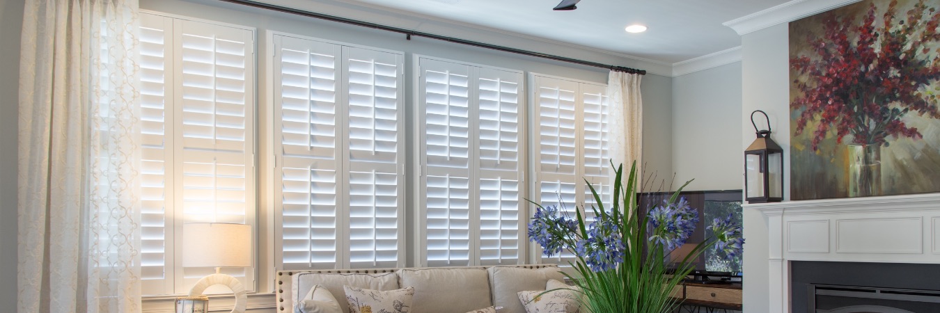 Polywood plantation shutters in Jacksonville living room