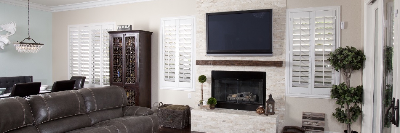 Polywood shutters in a Jacksonville living room
