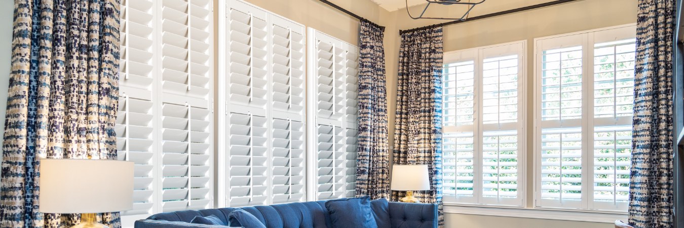 Plantation shutters in Putnam County family room