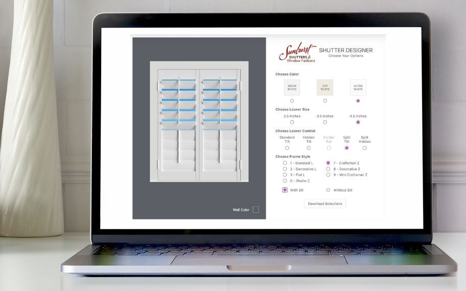 Shutter designer on computer