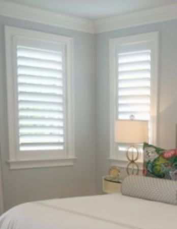 Hidden tilt rod shutters open. Polywood shutters with hidden tilt rods in Jacksonville