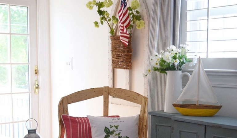 Bright sitting corner with faux wood plantation shutters in Jacksonville. Faux wood plantation shutters in Jacksonville