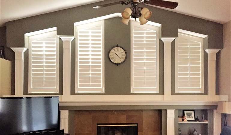 These Polywood shutters will be durable enough to last 10, 20 or even 30 years. Polywood Shutters in Family Room in Jacksonville